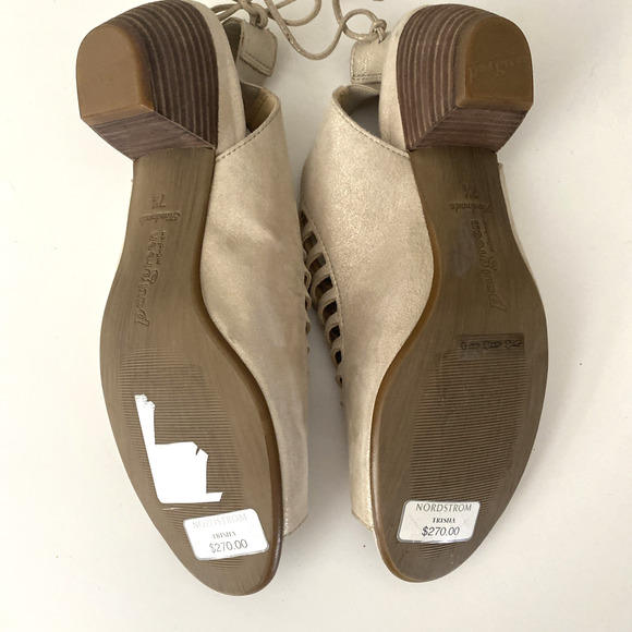 NWOB Paul Green Slingback Trisha Suede Sandal Gold Cut Out Open Toe 7.5 UK 10 US - Picture 7 of 8